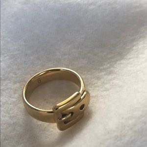 MK gold tone buckle ring sz 6